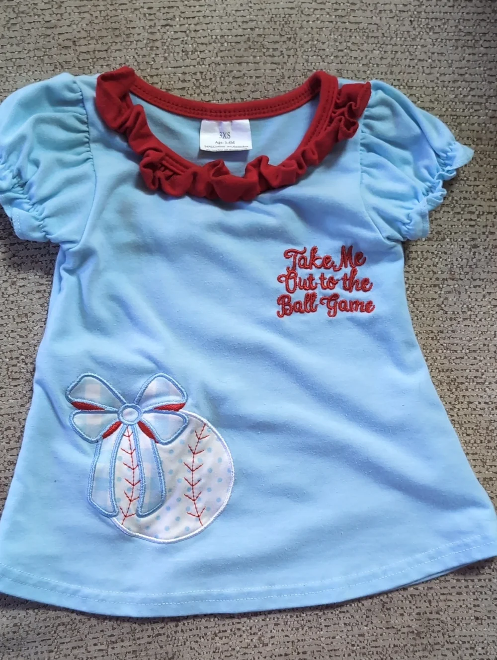Baby Girl Two-Piece Baseball Set - 'Take Me Out to the Ball Game'